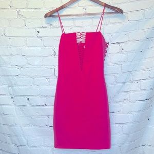 By The Way Hot Pink Cocktail Spaghetti Strap Dress Size Small